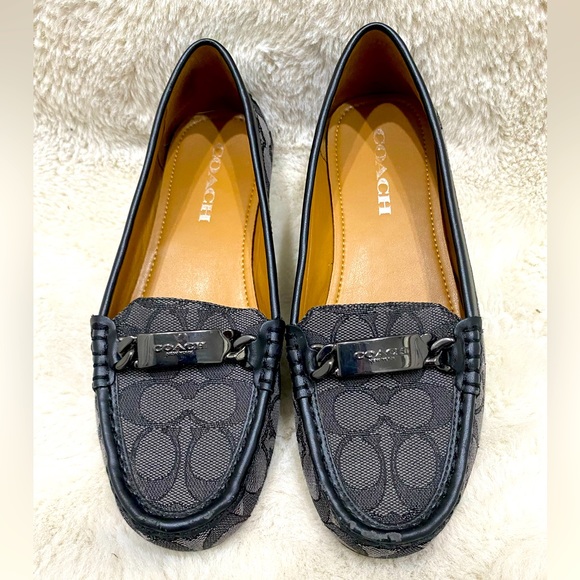 Coach Shoes - COPY - Coach Women’s Fortunata Signature C Jacquard Loafers (Black Smoke)